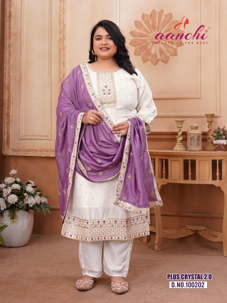 Aanchi Plus Crystal vol 2 catalog plus size kurtis online shopping india