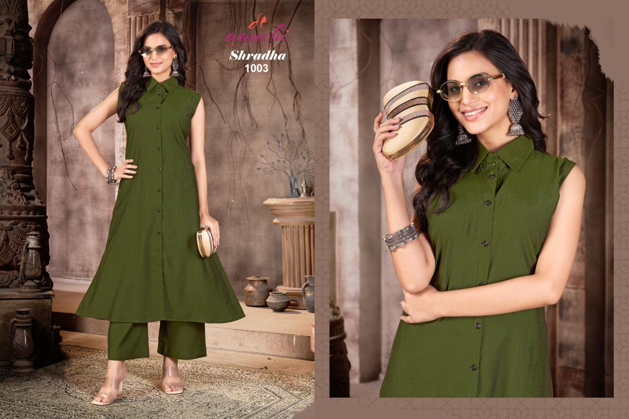 Aanchi Shradha catalog modest co ord sets wholesale
