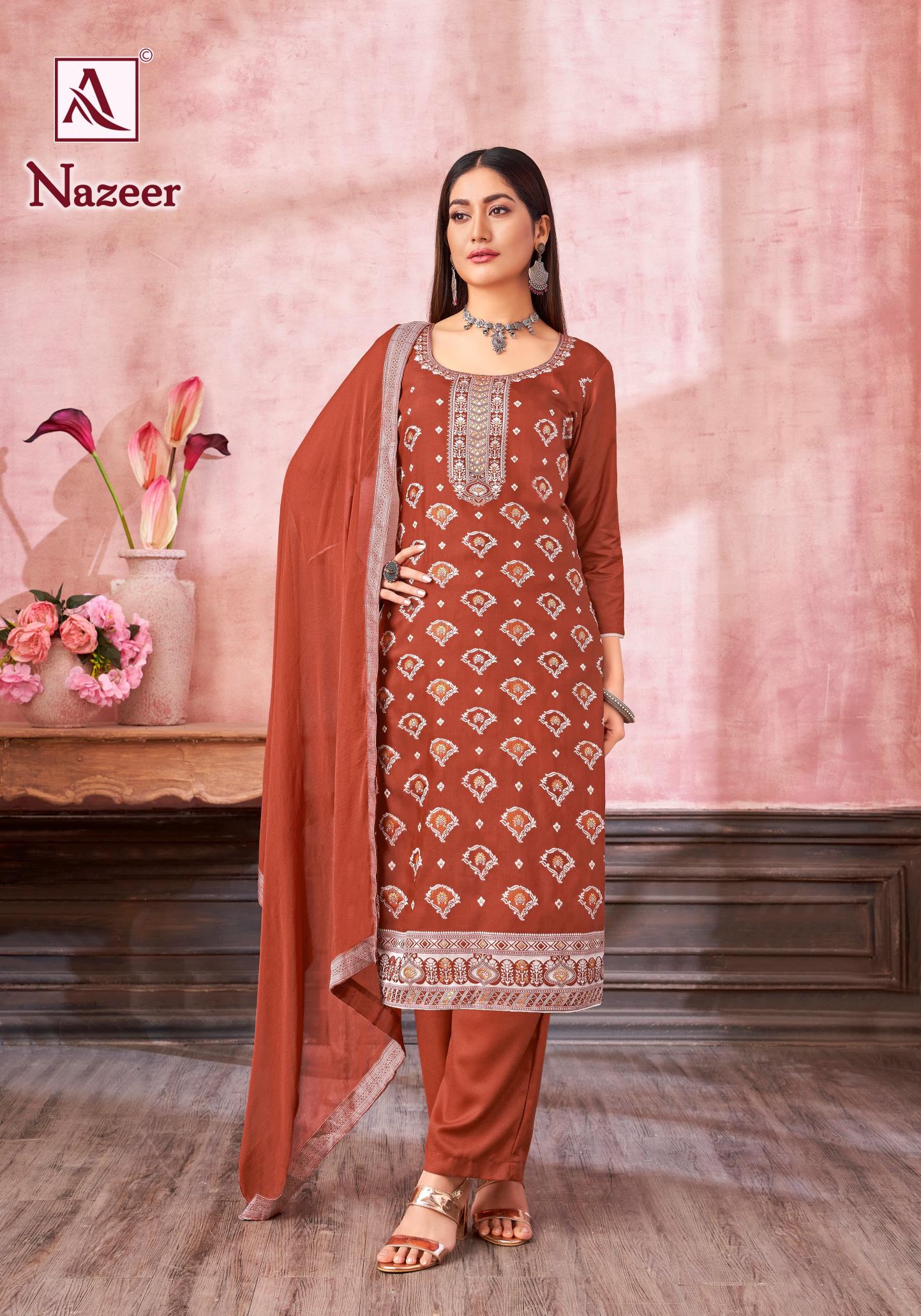 Alok Nazeer catalog wholesale dress material market in junagadh