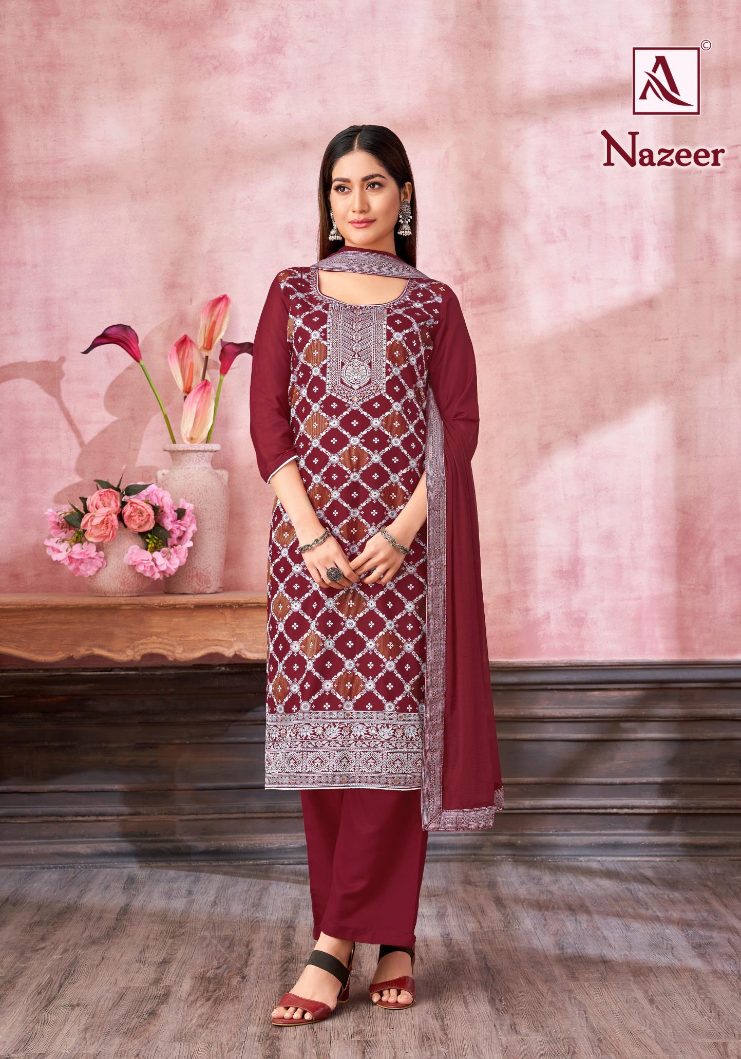 Alok Nazeer catalog wholesale dress material market in junagadh