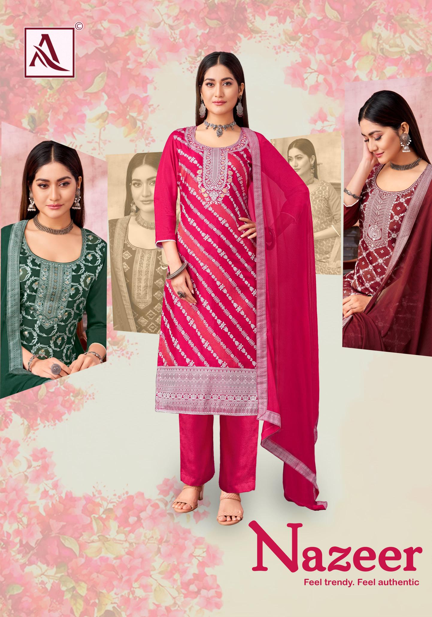 Alok Nazeer catalog wholesale dress material market in junagadh