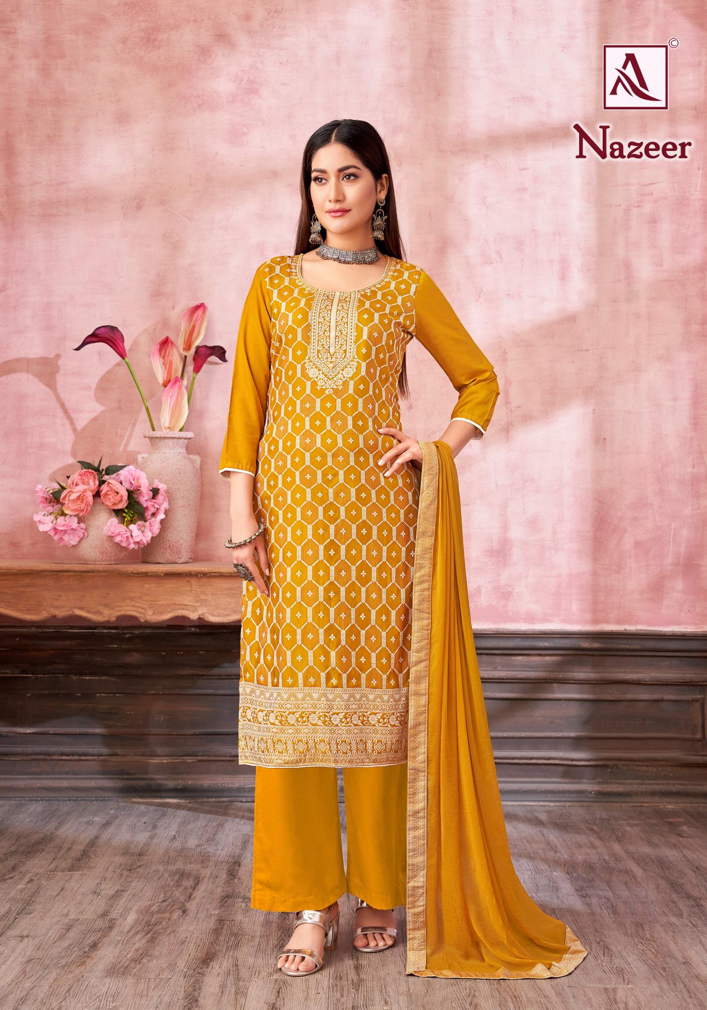 Alok Nazeer catalog wholesale dress material market in junagadh