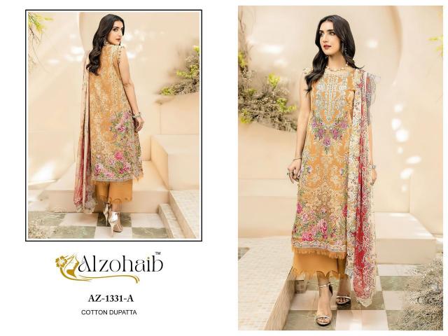 Alzohaib Az 1331 A And B catalog Chiffon Dupatta pakistani salwar suit wholesale