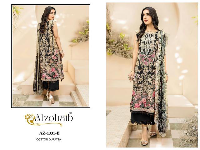 Alzohaib Az 1331 A And B catalog Chiffon Dupatta pakistani salwar suit wholesale