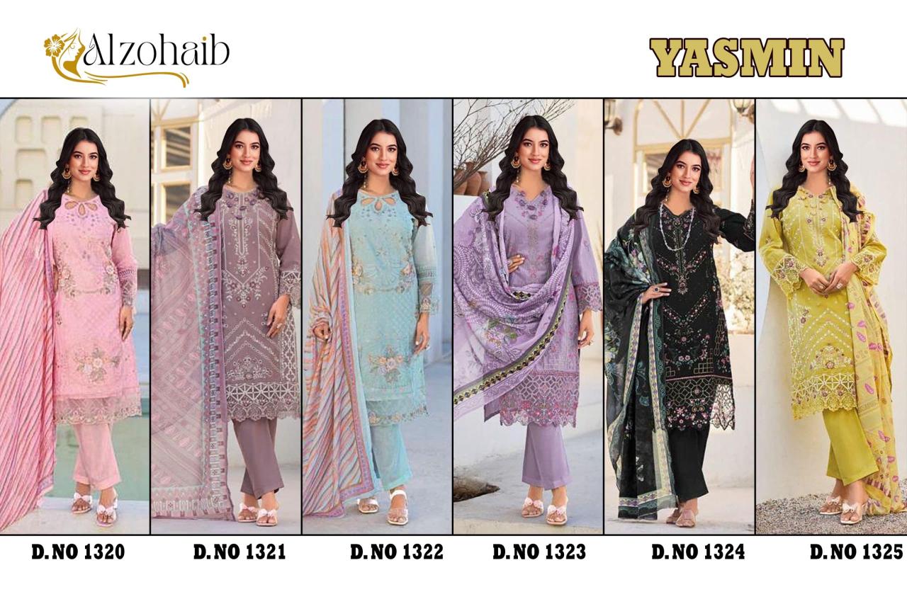 Alzohaib Yasmin catalog Cotton Dupatta pakistani salwar suit wholesale