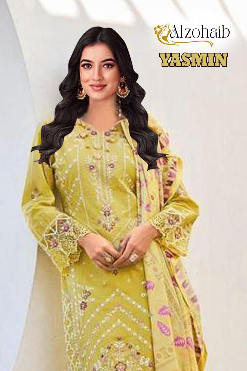 Alzohaib Yasmin catalog Cotton Dupatta pakistani salwar suit wholesale