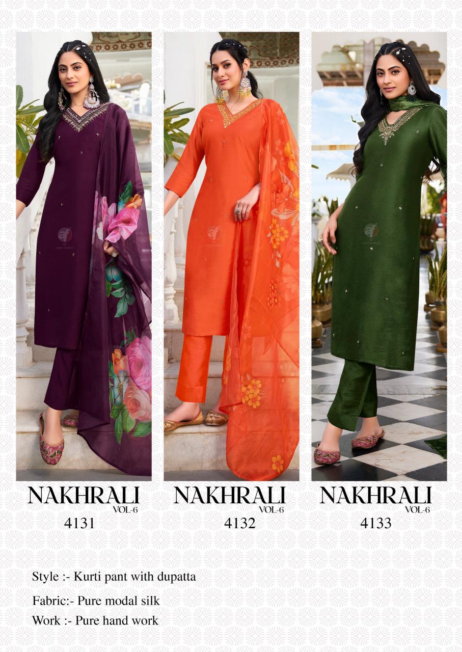 Anju Fabrics Nakhrali Vol 6 catalog kurtis india online shopping