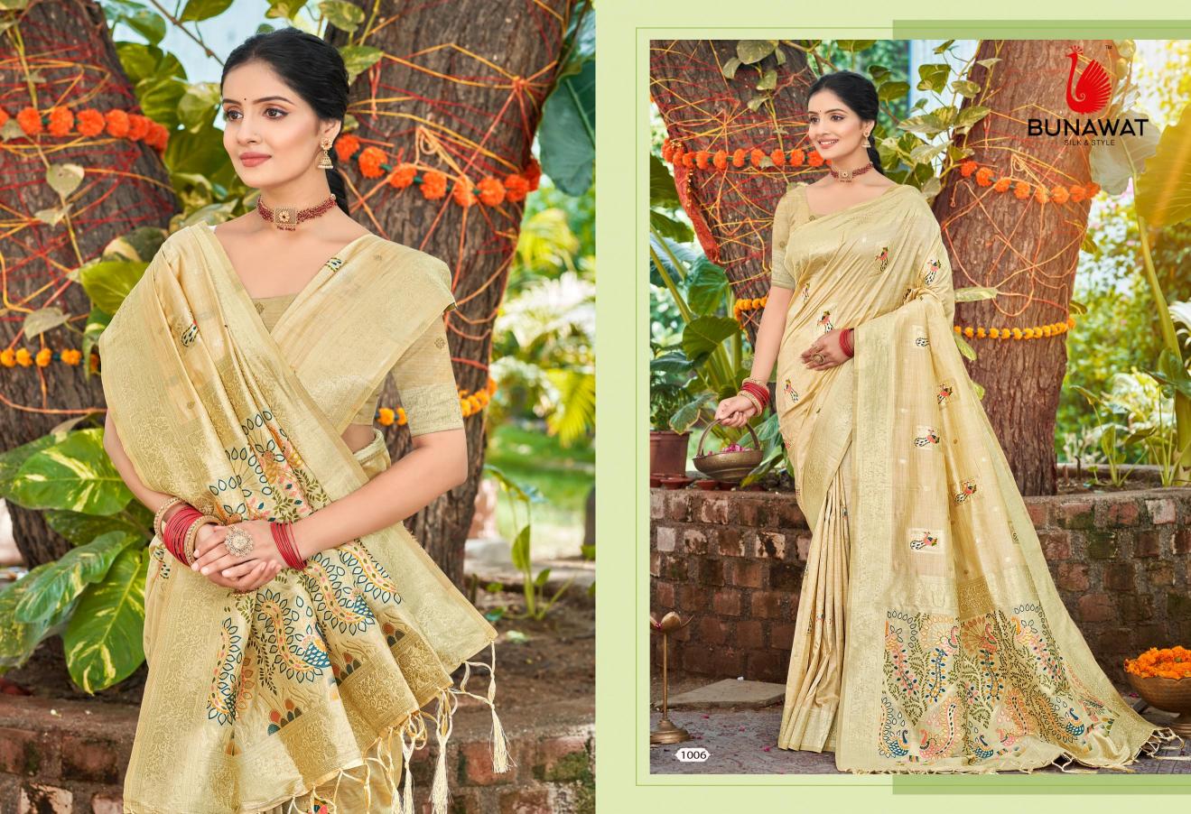 BUNAWAT - Anjali Havy Assam Silk saree With Meena
