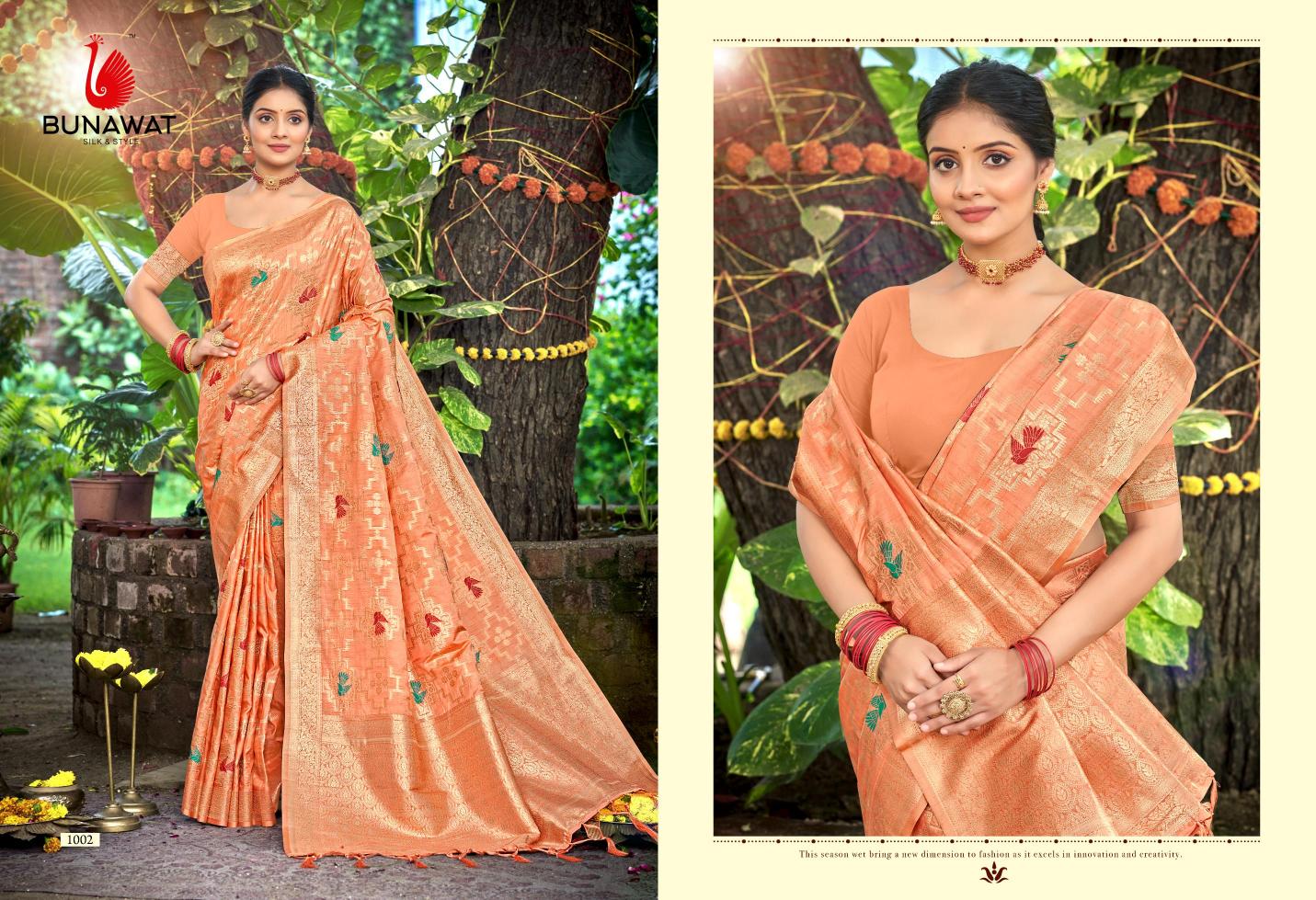 BUNAWAT - Anuradha Havy Assam Silk saree With Meena Woven Work Traditional Saree