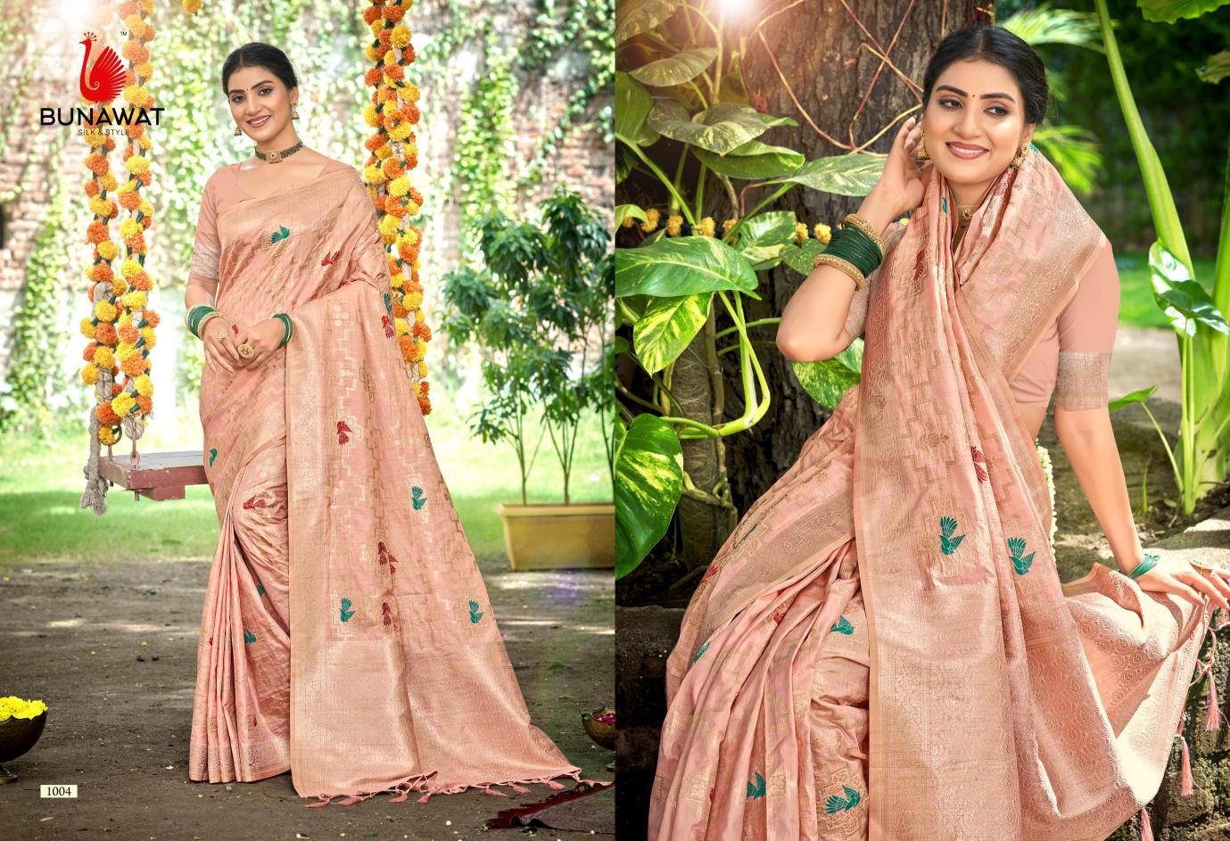 BUNAWAT - Anuradha Havy Assam Silk saree With Meena Woven Work Traditional Saree