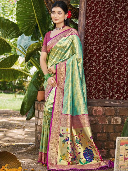 BUNAWAT - Devyani Silk Kanjivaram Silk Woven Work Traditional Saree