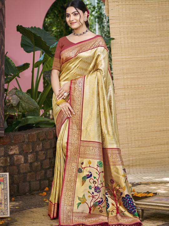 BUNAWAT - Devyani Silk Kanjivaram Silk Woven Work Traditional Saree