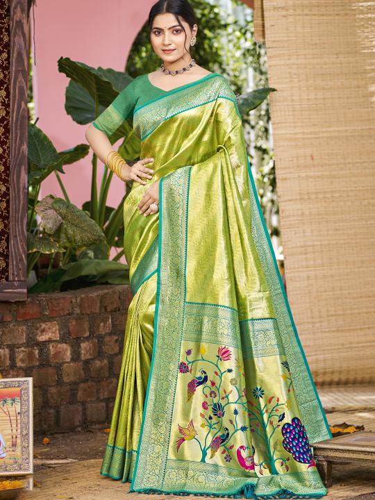 BUNAWAT - Devyani Silk Kanjivaram Silk Woven Work Traditional Saree