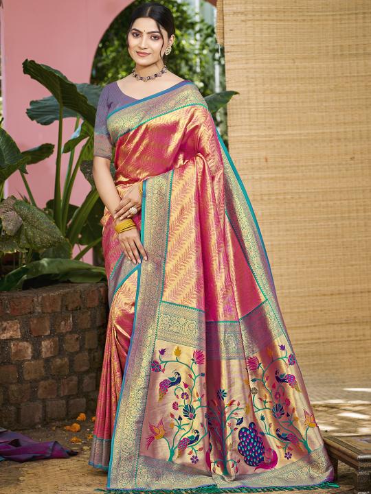 BUNAWAT - Devyani Silk Kanjivaram Silk Woven Work Traditional Saree