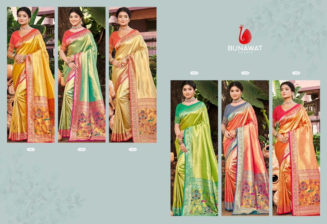 BUNAWAT - Devyani SIlk Vol-02 Multi Color Kanjivaram Silk Woven Work Traditional Saree