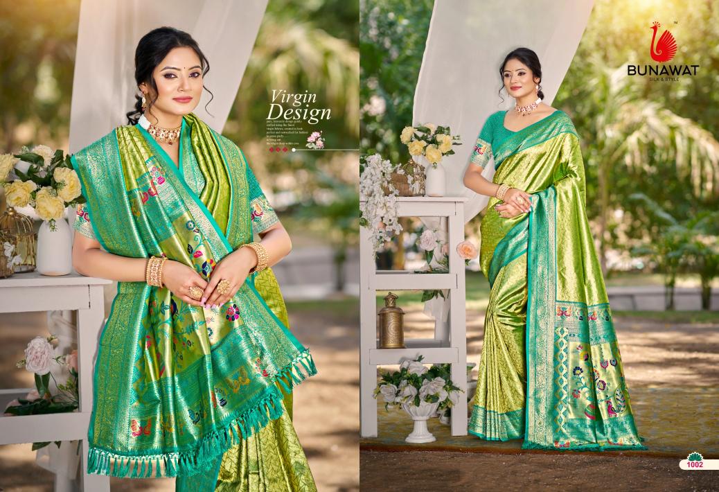 BUNAWAT - Devyani Silk Vol 03  Multi Color Kanjivaram Silk Woven Work Traditional Saree
