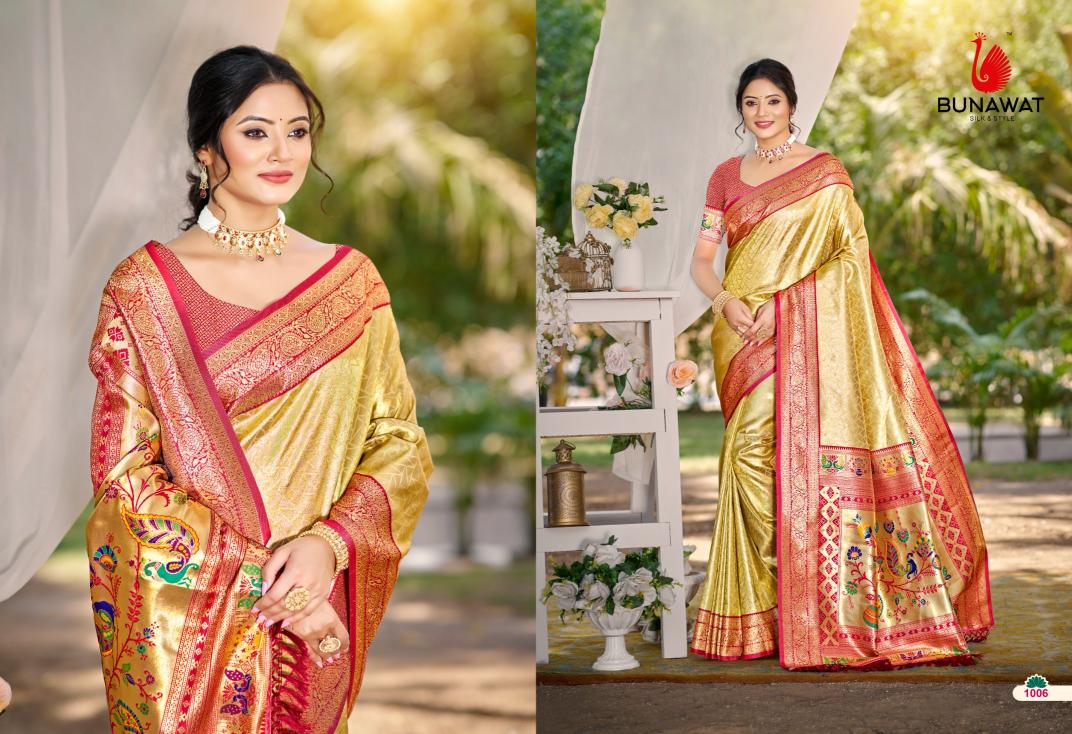 BUNAWAT - Devyani Silk Vol 03  Multi Color Kanjivaram Silk Woven Work Traditional Saree