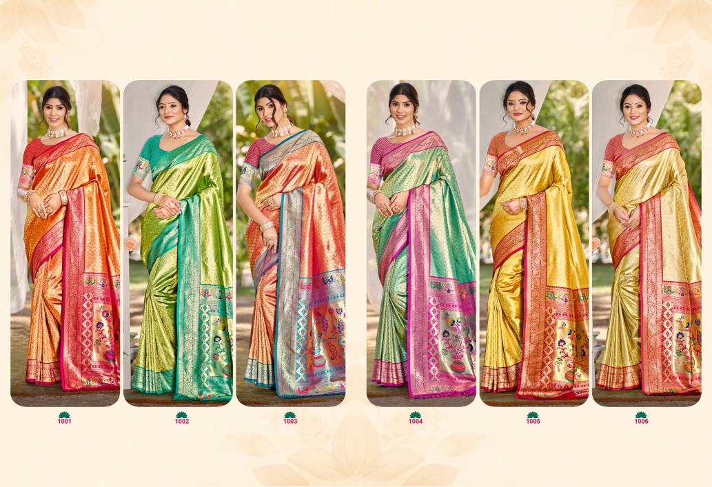 BUNAWAT - Devyani Silk Vol 03  Multi Color Kanjivaram Silk Woven Work Traditional Saree