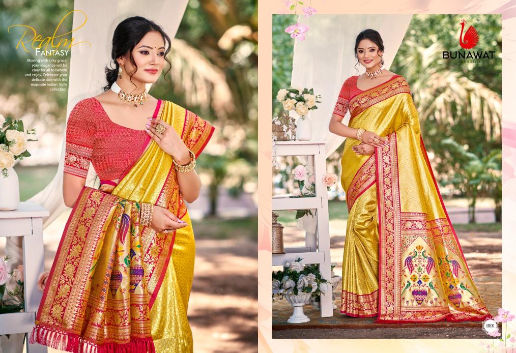 BUNAWAT - Devyani SIlk vol 04 Multi Color Kanjivaram Silk Woven Work Traditional Saree