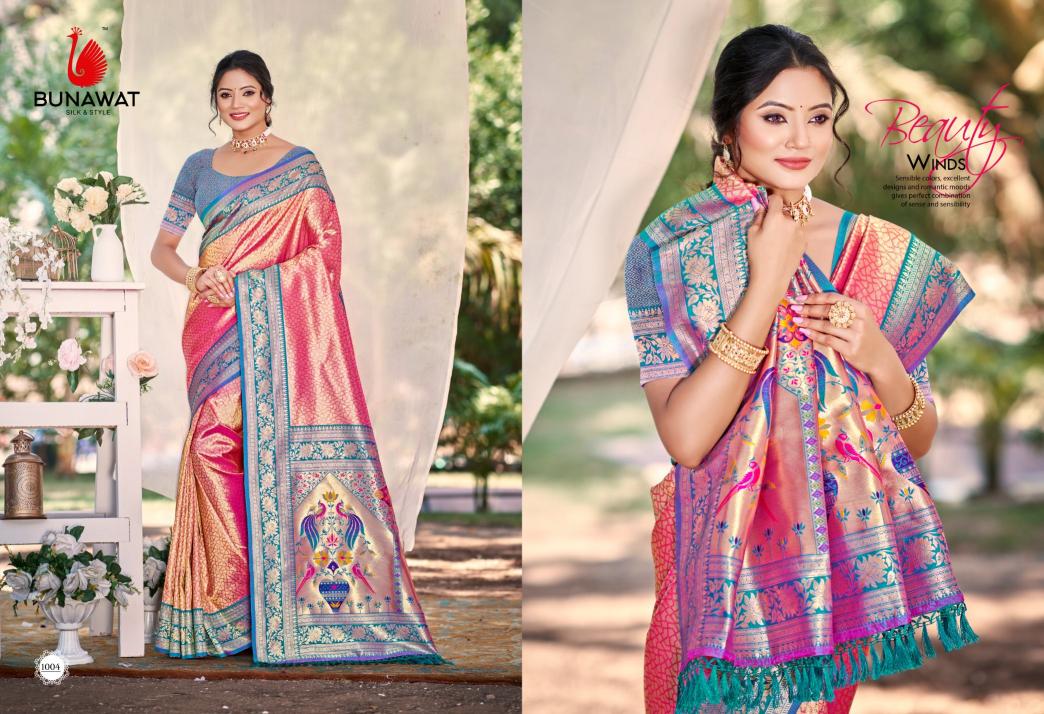 BUNAWAT - Devyani SIlk vol 04 Multi Color Kanjivaram Silk Woven Work Traditional Saree