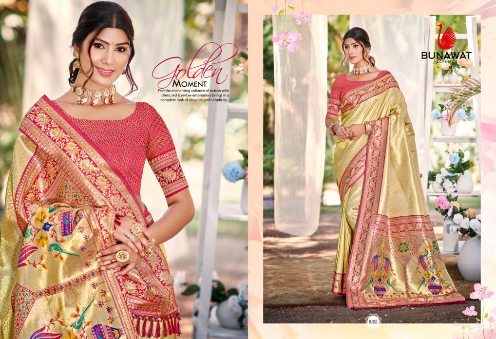 BUNAWAT - Devyani SIlk vol 04 Multi Color Kanjivaram Silk Woven Work Traditional Saree