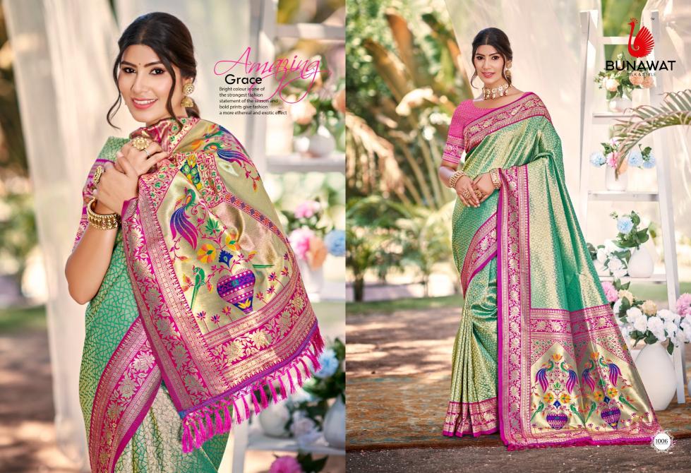 BUNAWAT - Devyani SIlk vol 04 Multi Color Kanjivaram Silk Woven Work Traditional Saree