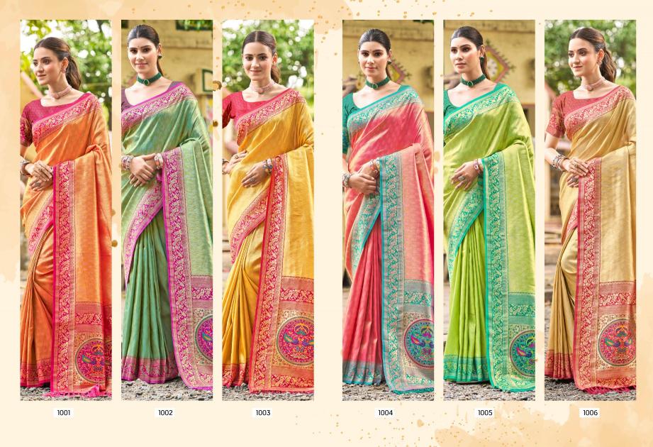 BUNAWAT - Devyani SIlk Vol 05  Multi Color Kanjivaram Silk Woven Work Traditional Saree