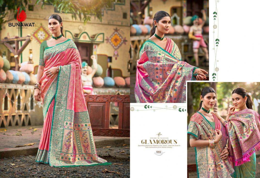 BUNAWAT - Devyani SIlk vol 06  Multi Color Kanjivaram Silk Woven Work Traditional Saree 