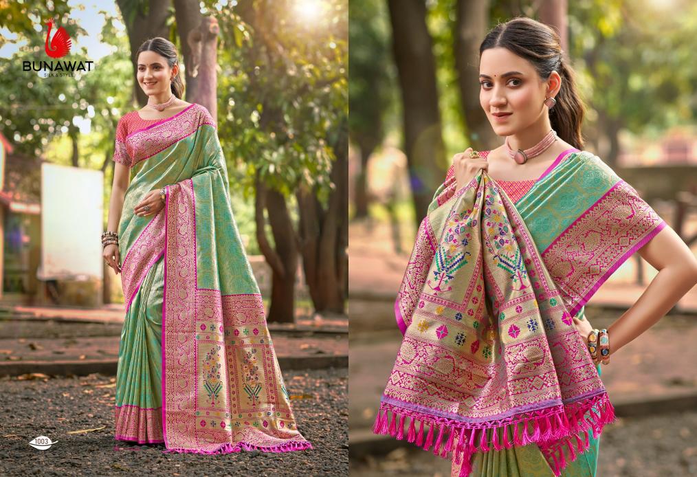 BUNAWAT - Devyani SIlk vol 06  Multi Color Kanjivaram Silk Woven Work Traditional Saree 