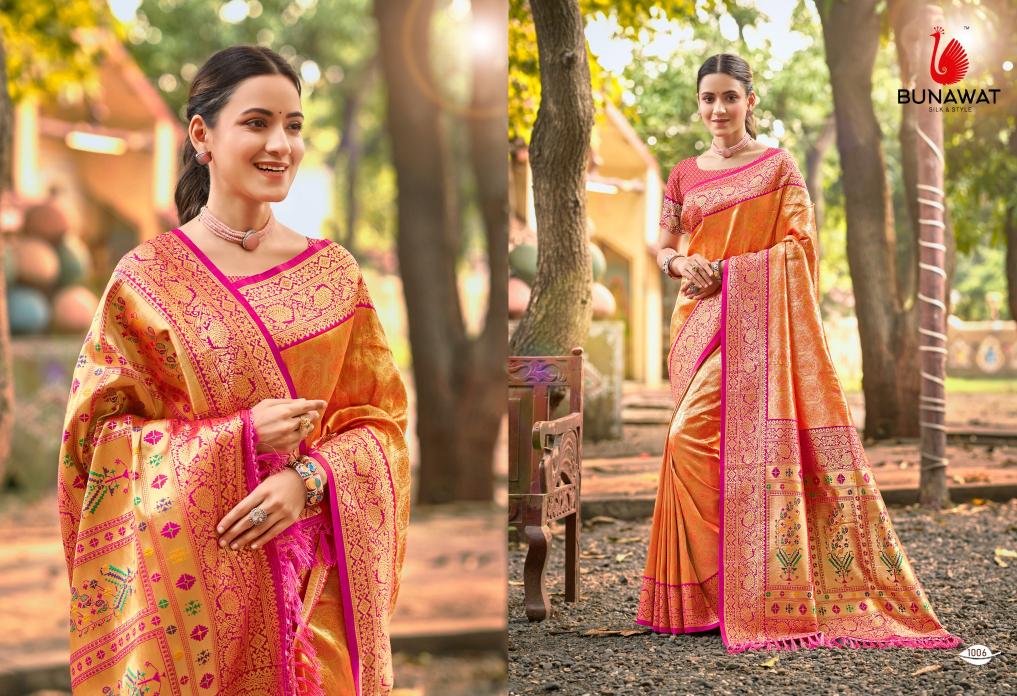 BUNAWAT - Devyani SIlk vol 06  Multi Color Kanjivaram Silk Woven Work Traditional Saree 