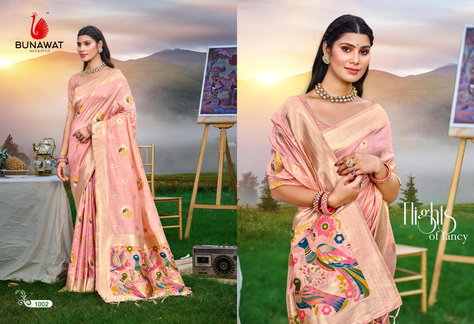 BUNAWAT - Kalista Havy Assam Silk saree With Meena