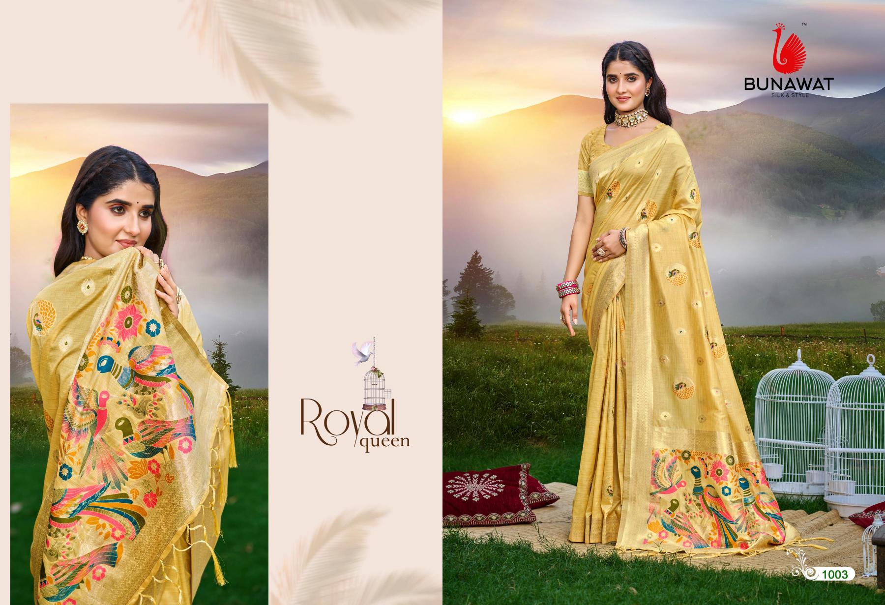 BUNAWAT - Kalista Havy Assam Silk saree With Meena