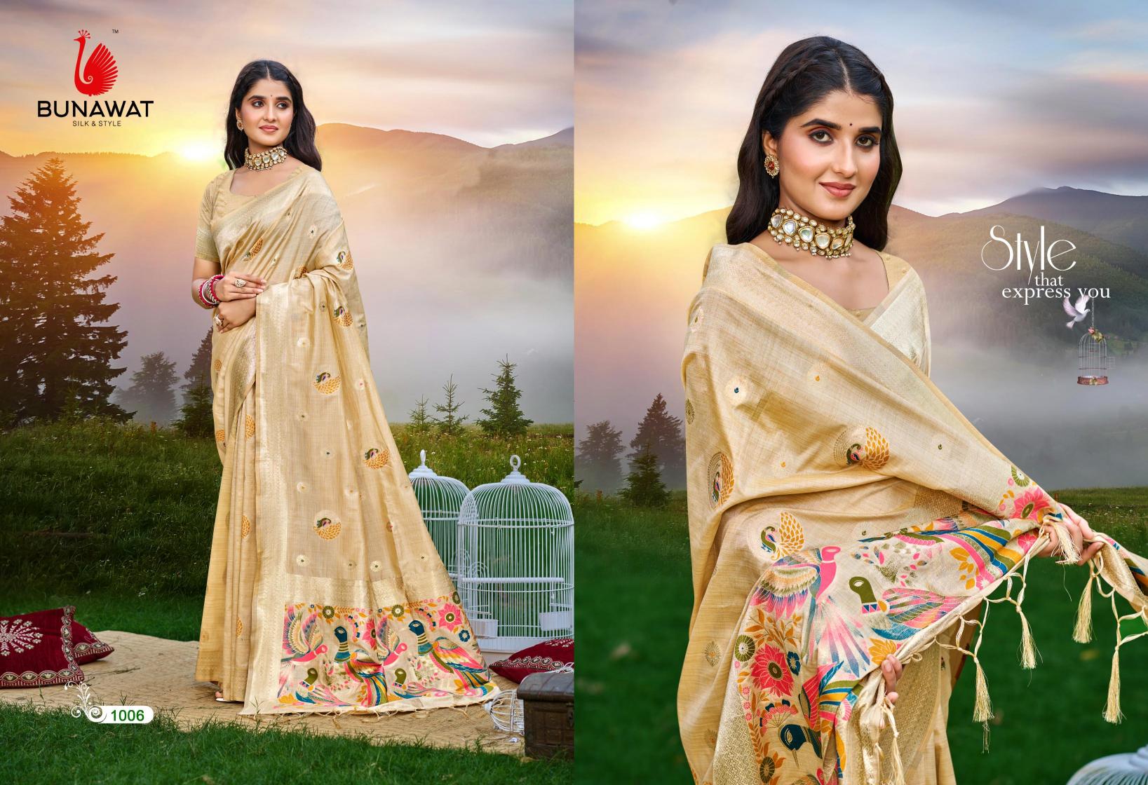 BUNAWAT - Kalista Havy Assam Silk saree With Meena