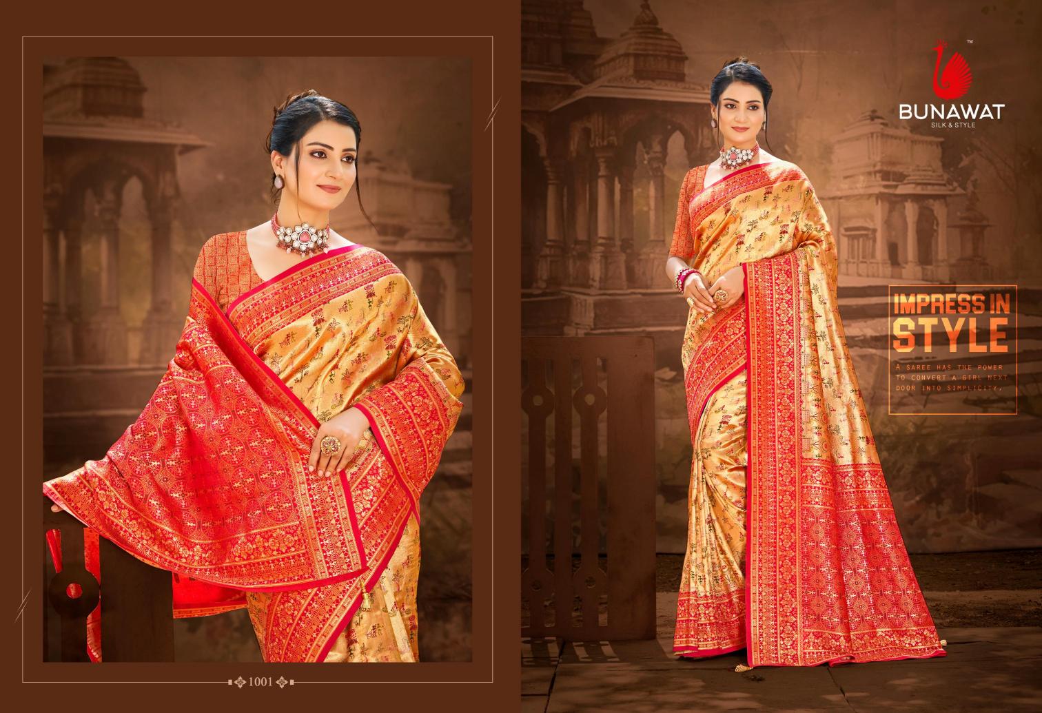 BUNAWAT - Kanchi Pattu Silk-21 Dharmavaram Silk Woven Work Traditional Saree