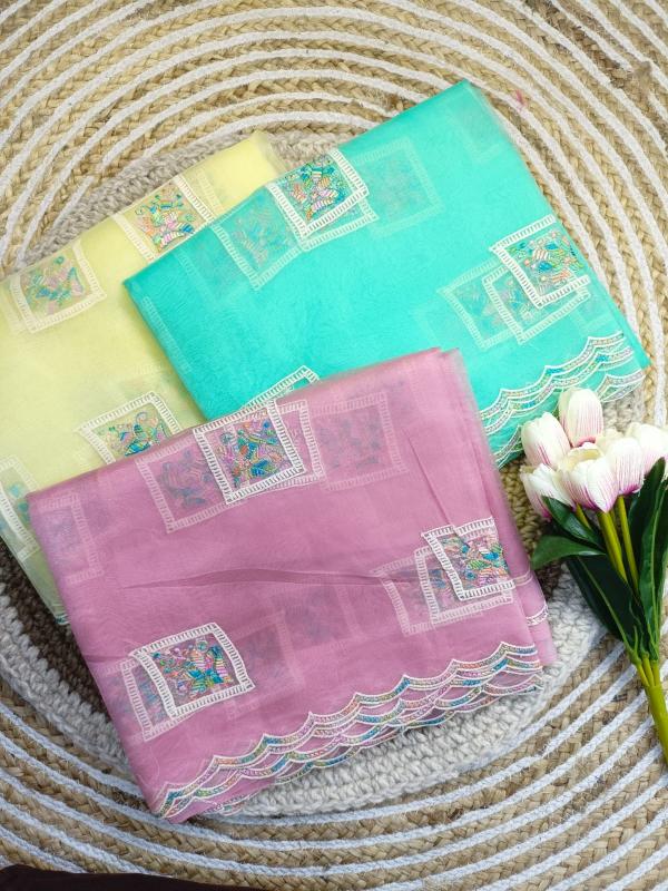 Dazira Fancy Organza catalog famous saree manufacturer in surat 