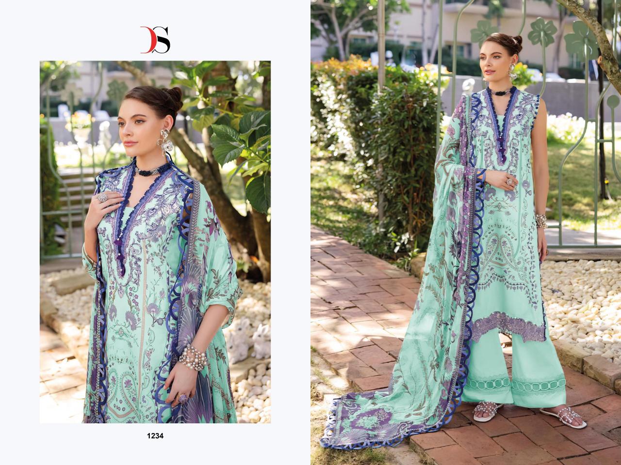 Deepsy Jade Bliss Lawn 25 catalog Chiffon Dupatta pakistani replica suits wholesale surat