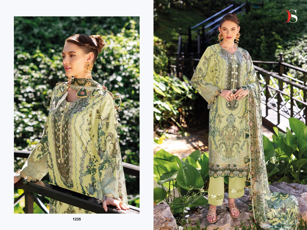Deepsy Jade Bliss Lawn 25 catalog Cotton Dupatta pakistani replica suits wholesale
