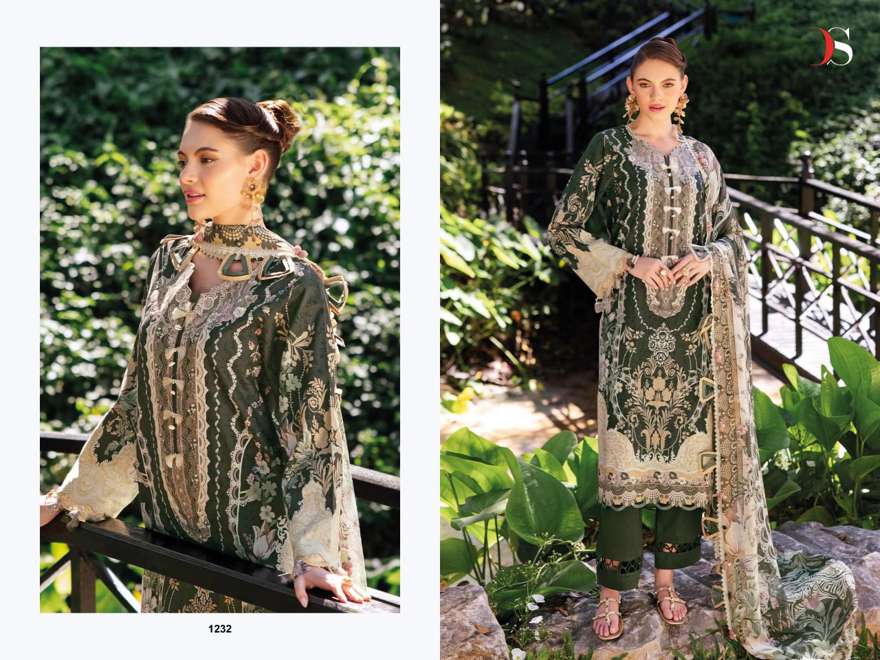 Deepsy Jade Bliss Lawn 25 catalog Cotton Dupatta pakistani replica suits wholesale
