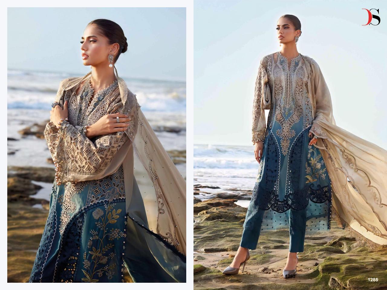Deepsy Maria B Premium Embroidered 25 vol 2 Catalog Chiffon Duppatta wholesale market for pakistani suits in delhi