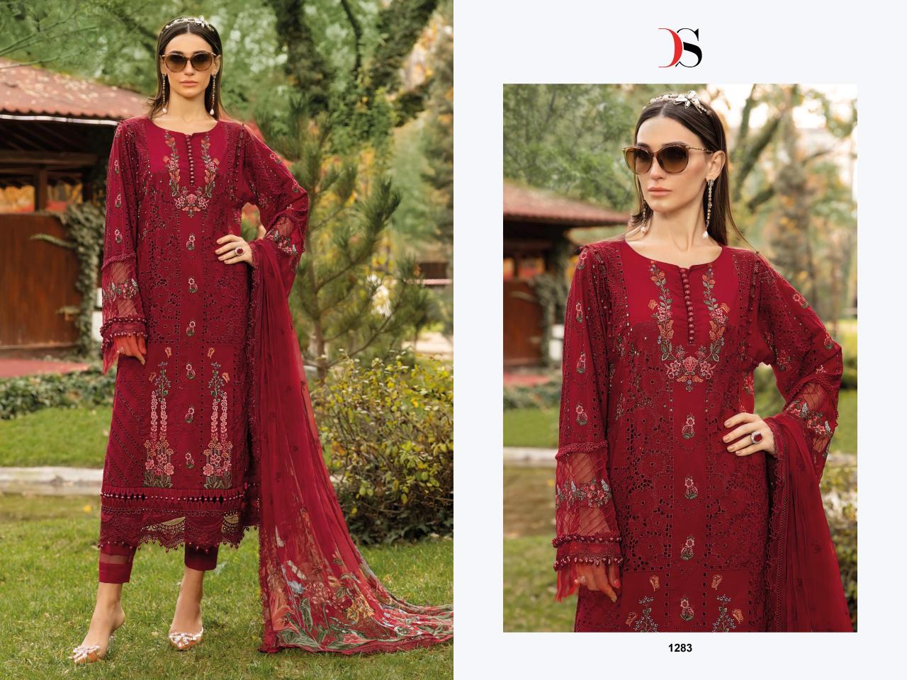 Deepsy Maria B Premium Embroidered 25 vol 2 Catalog Chiffon Duppatta wholesale market for pakistani suits in delhi