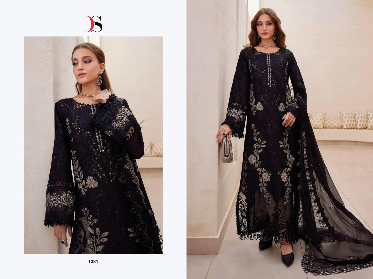 Deepsy Maria B Premium Embroidered 25 vol 2 Catalog Chiffon Duppatta wholesale market for pakistani suits in delhi