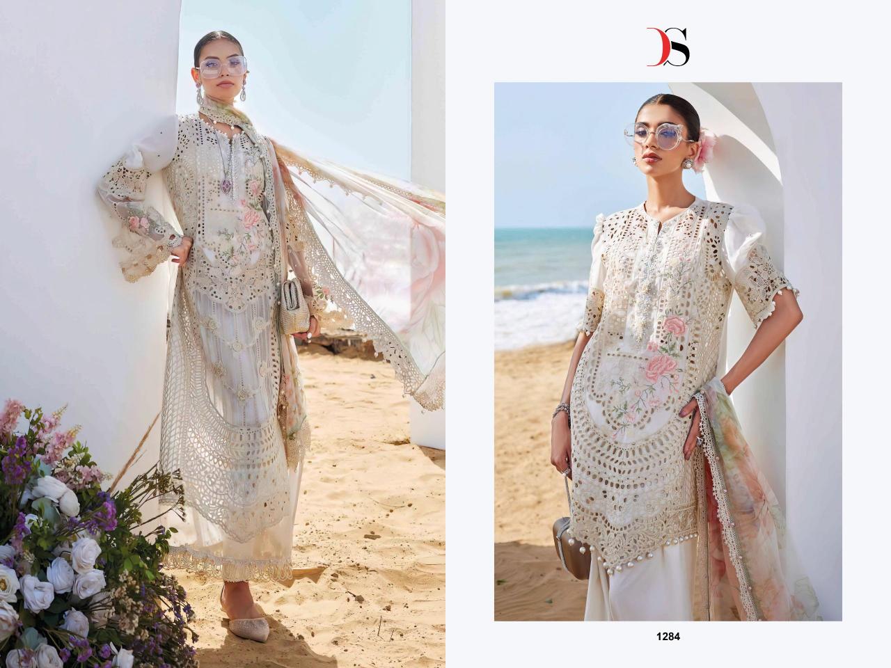 Deepsy Maria B Premium Embroidered 25 vol 2 Catalog Cotton Duppatta pakistani suits wholesalers in pakistan