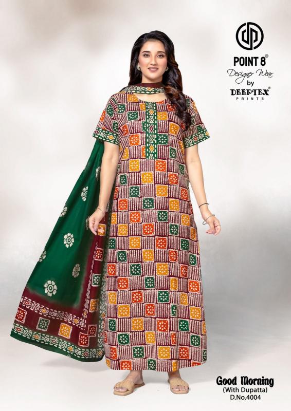 Deeptex Good Morning Vol-4 – Cotton Nighty With Dupatta - Wholesale Catalog