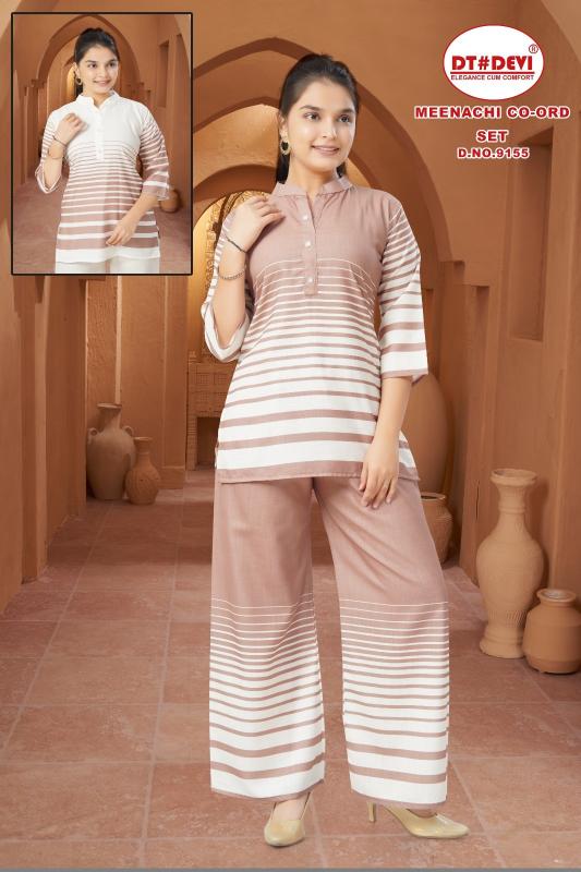 Dt Devi Meenachi 9155 catalog cotton slub coord set 