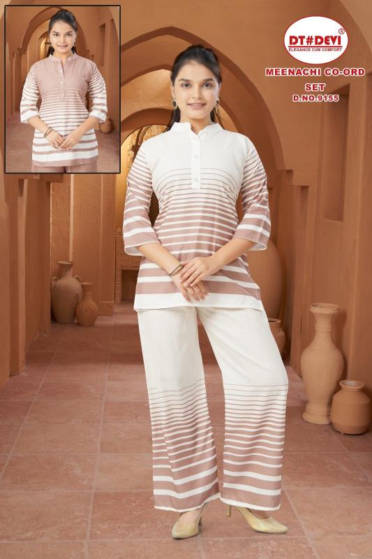 Dt Devi Meenachi 9155 catalog cotton slub coord set 