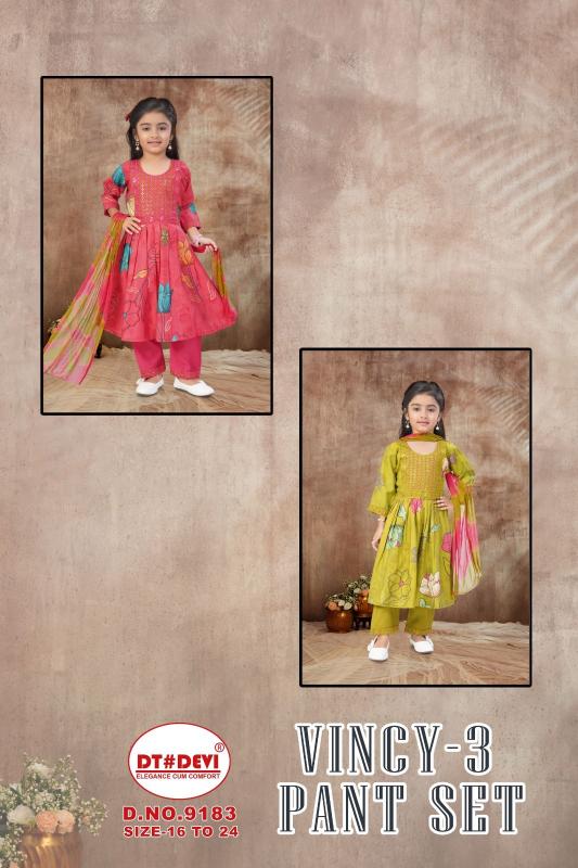 Dt Devi Vincy vol 3 9183 catalog kids wear wholesale salem