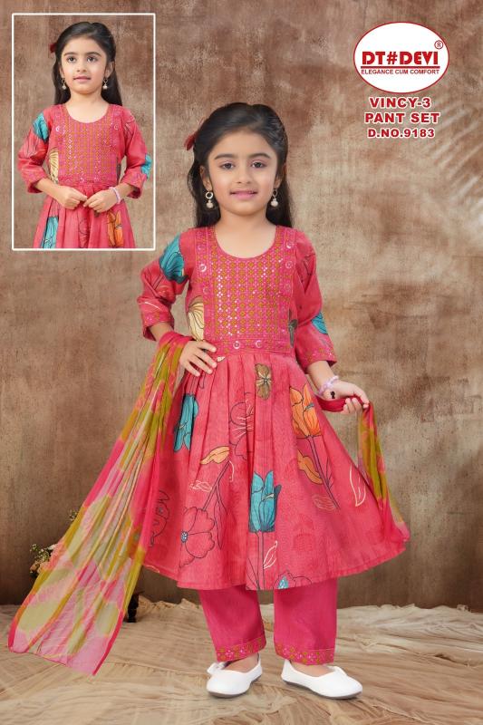 Dt Devi Vincy vol 3 9183 catalog kids wear wholesale salem