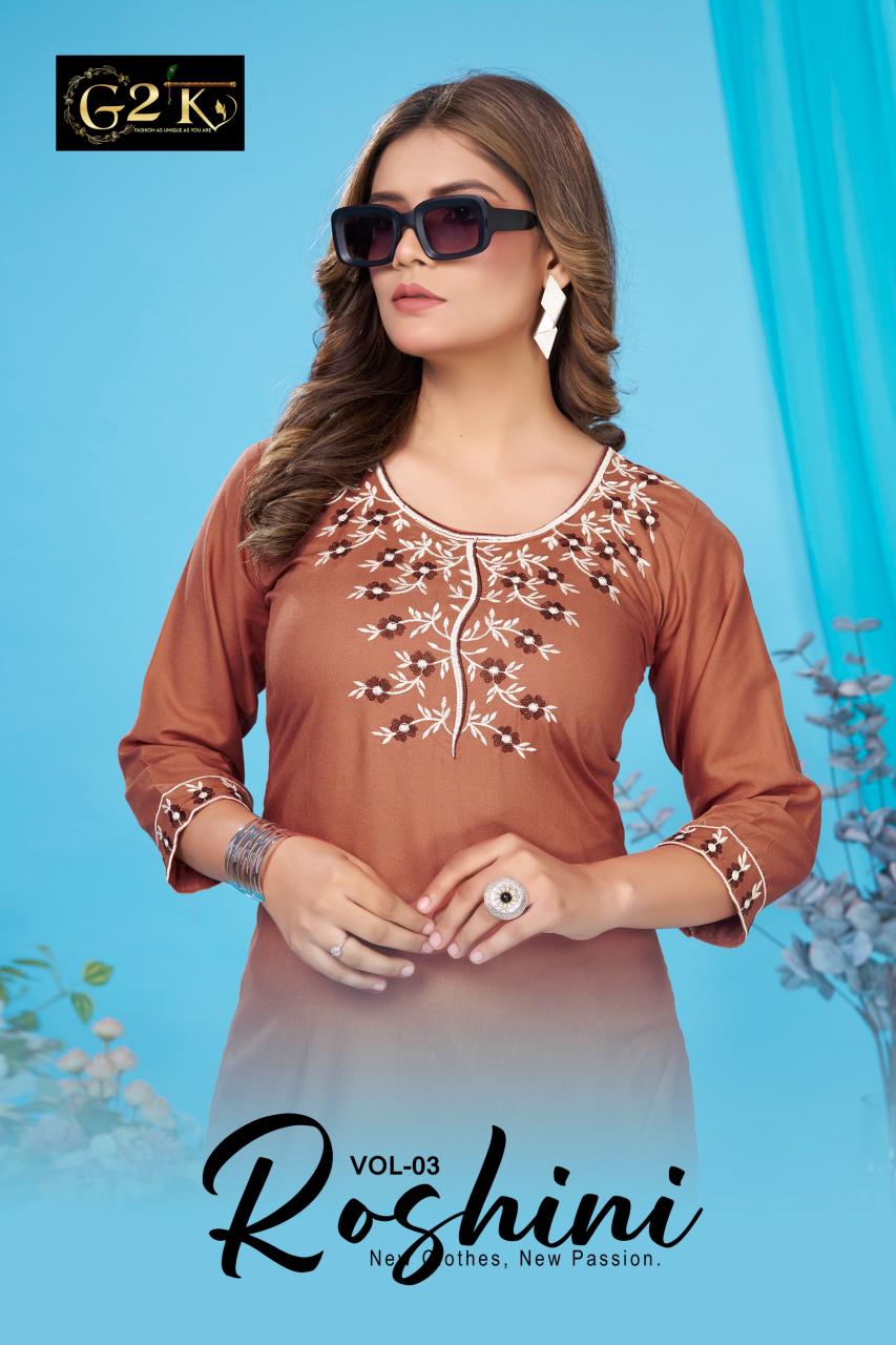 G2K Roshini vol 3 catalog kurti tops online shopping india