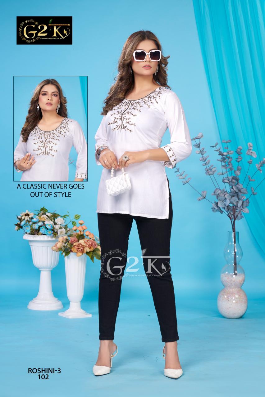 G2K Roshini vol 3 catalog kurti tops online shopping india