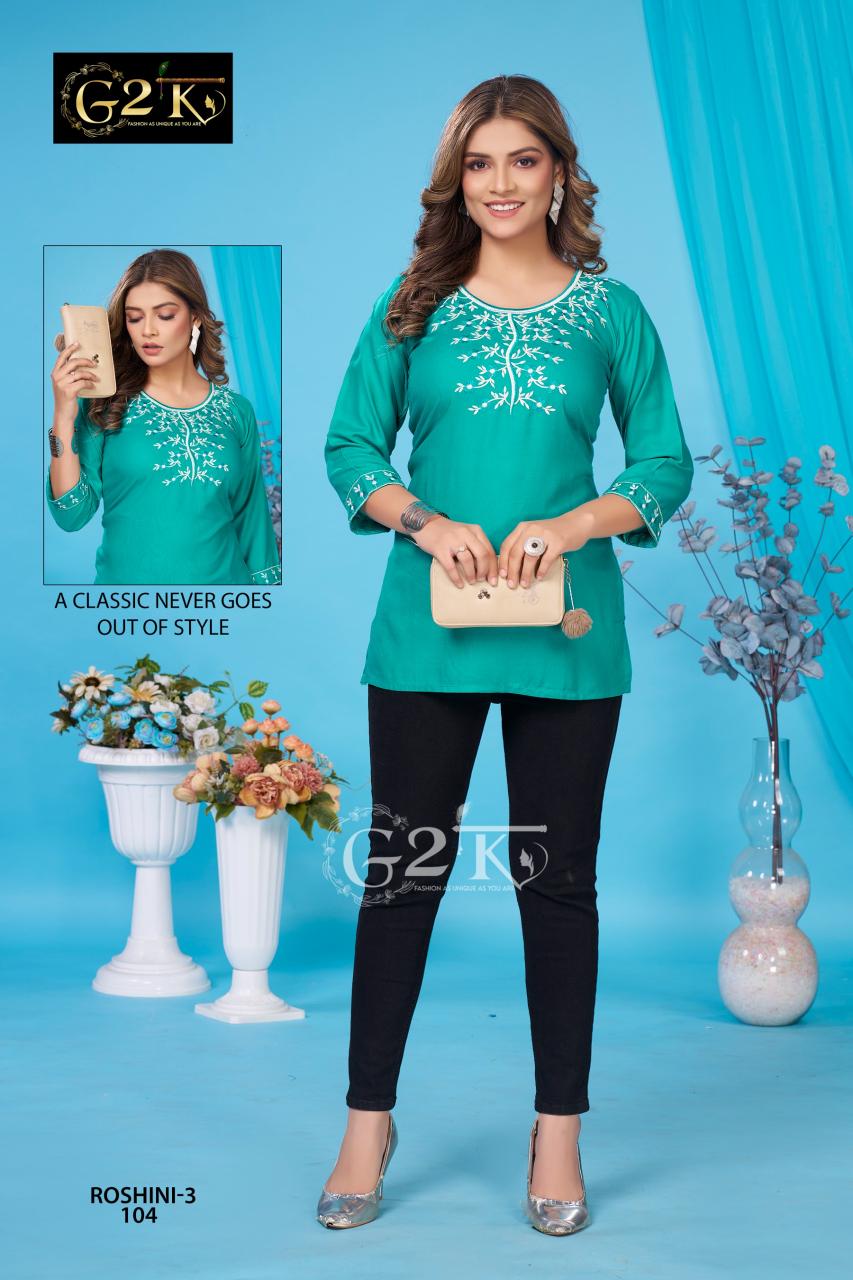 G2K Roshini vol 3 catalog kurti tops online shopping india
